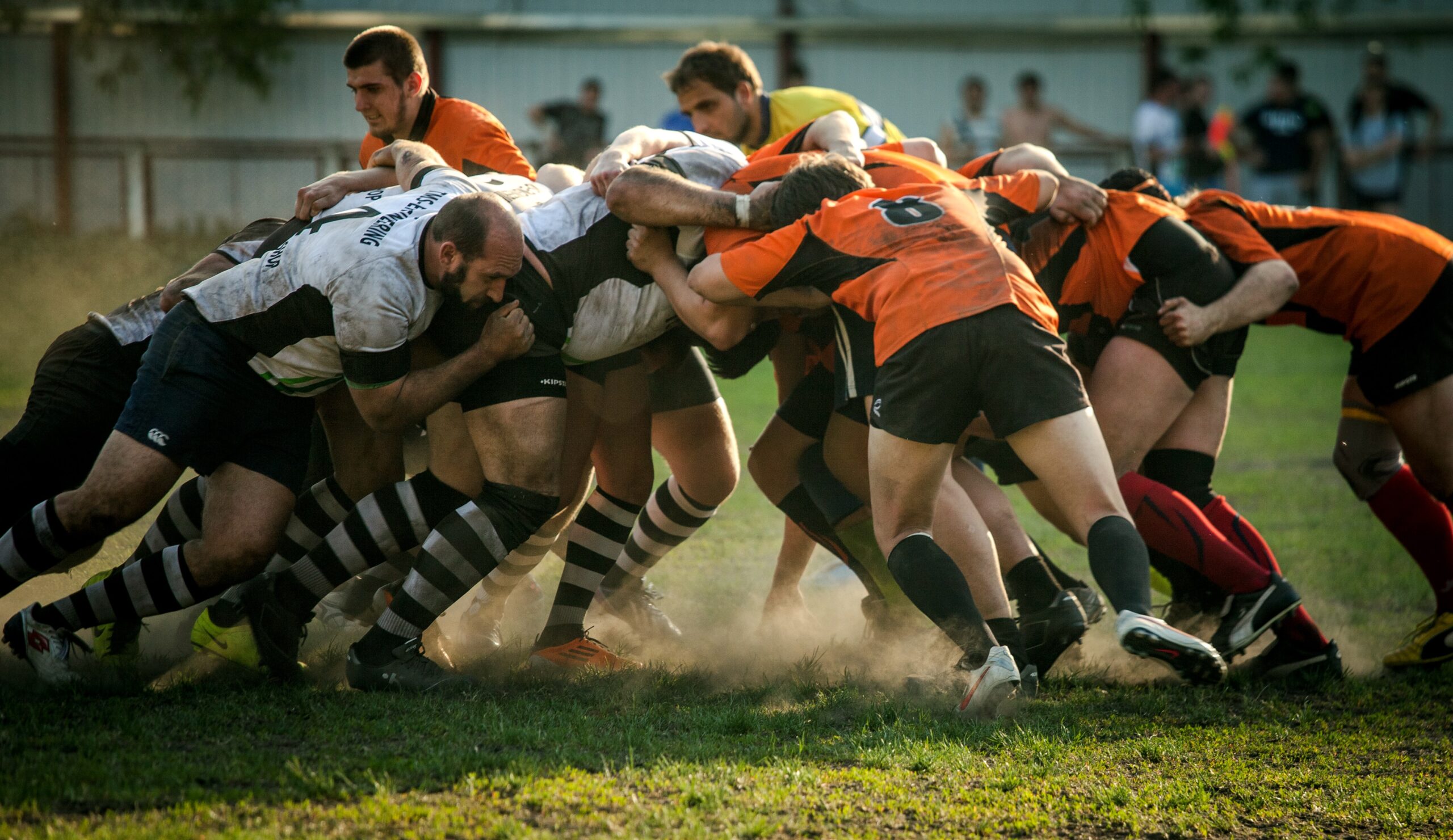 A rugby scrum