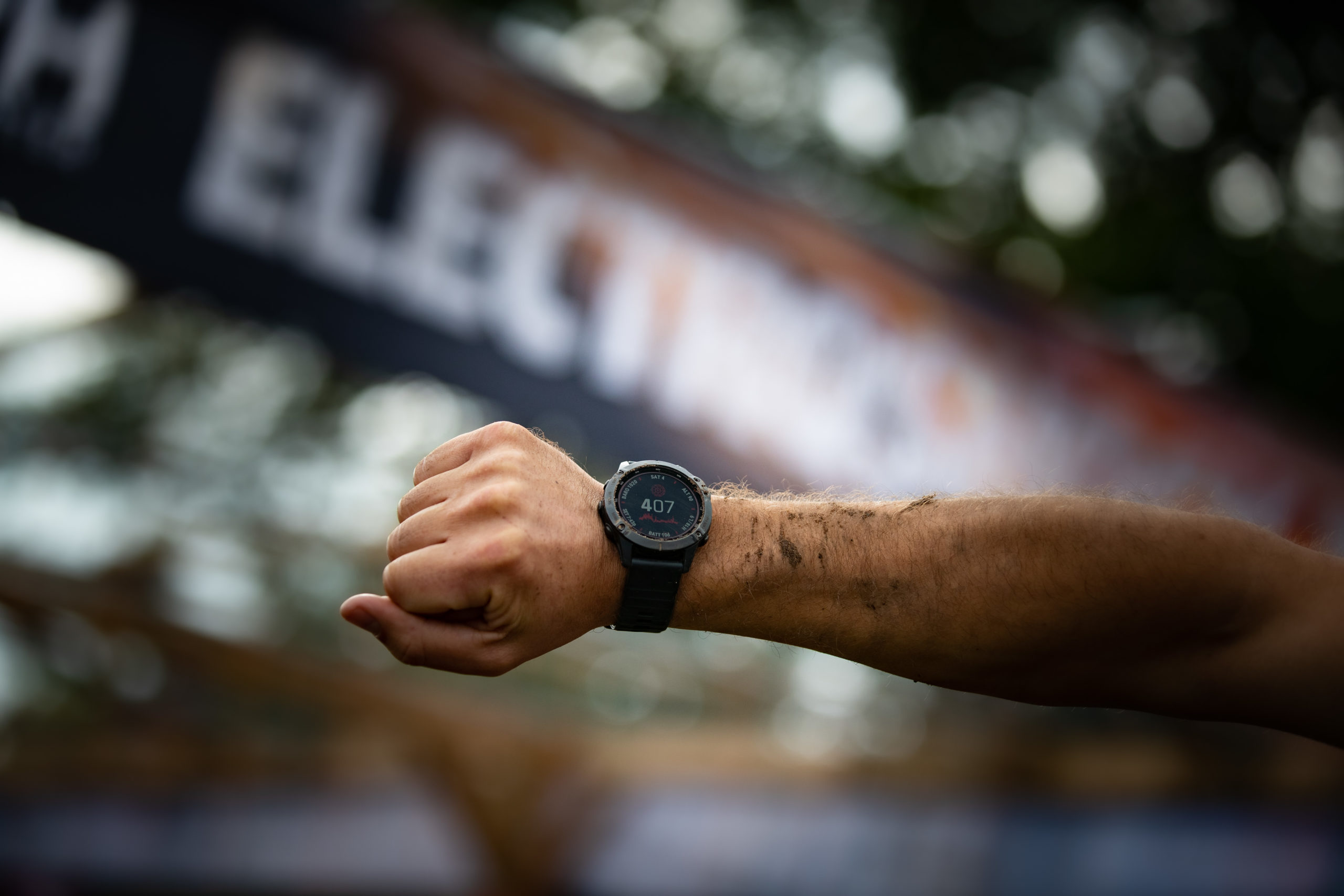 A Garmin watch at Tough Mudder North West