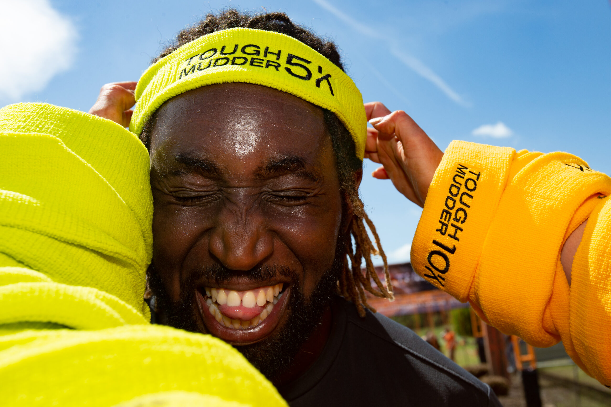 man getting tough Mudder headband