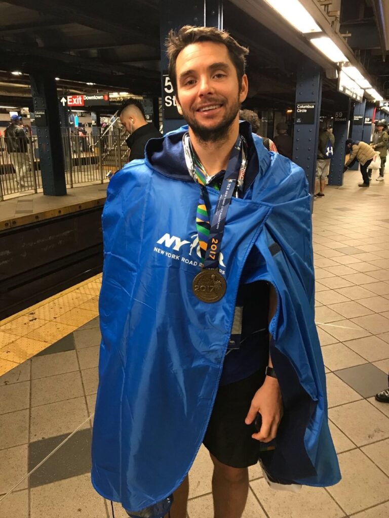 Kevin Betts after the New York Marathon